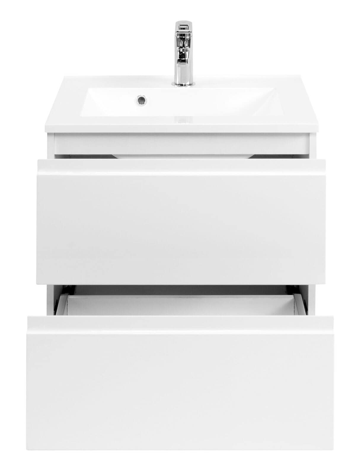 Waschtisch CARDIFF 60 x 56 cm Weiß Hochglanz