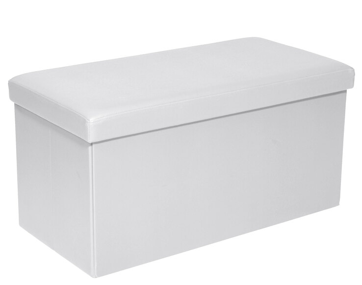 Sitzbox JONNY 76 x 38 cm Lederlook weiß
