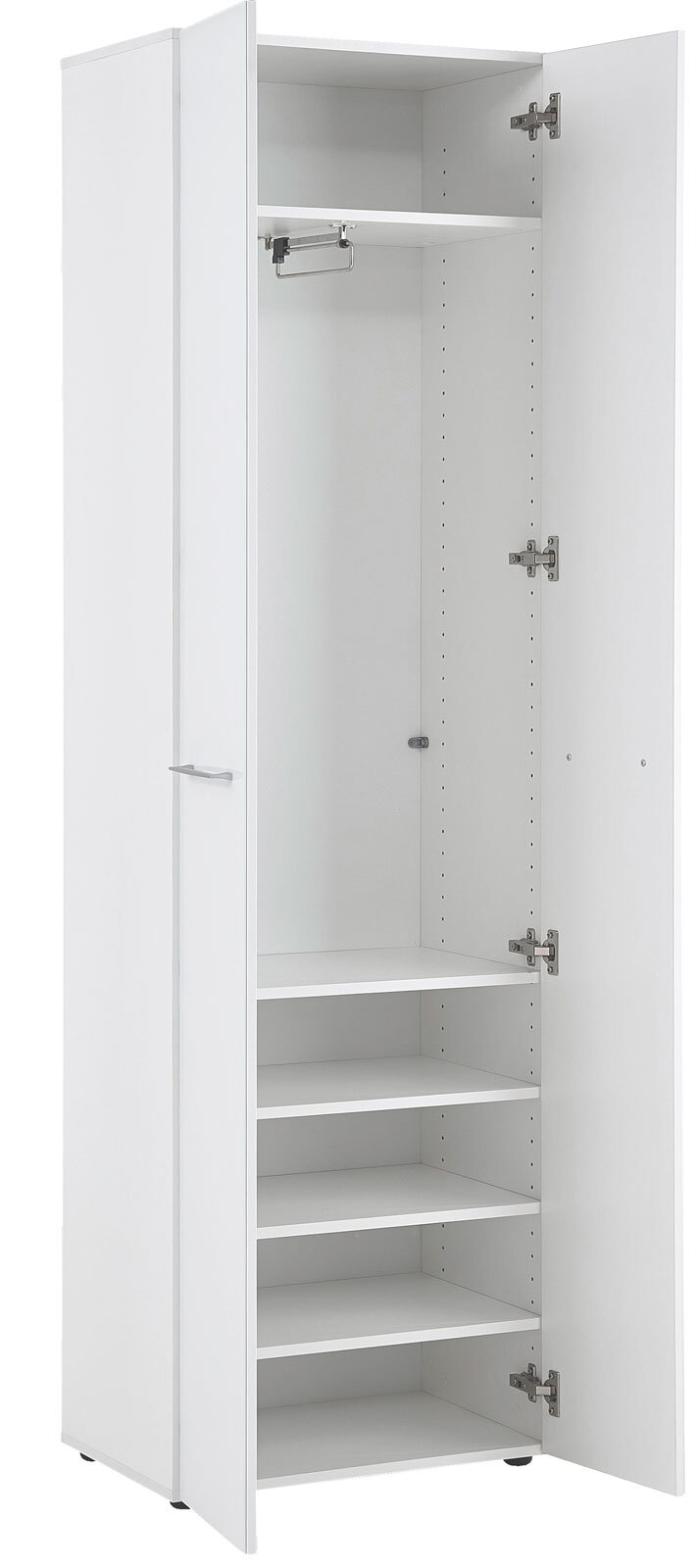 Garderobenschrank ALEA 59 x 197 cm Glas weiß