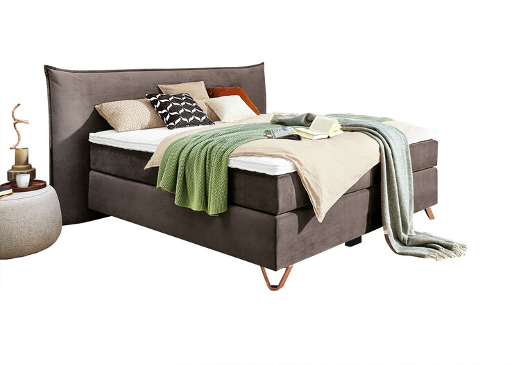 Ole Gunderson Bett FENSON OSLO 180 x 200 cm Textil dunkelbraun