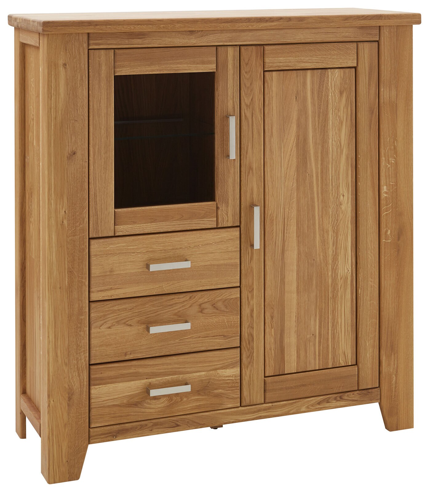 Highboard LOFT 131 x 139 cm Eiche braun