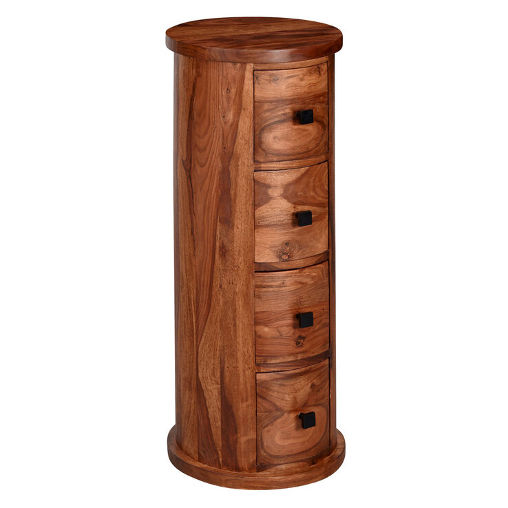 Sideboard rund 85 x 35 cm Sheesham Massivholz