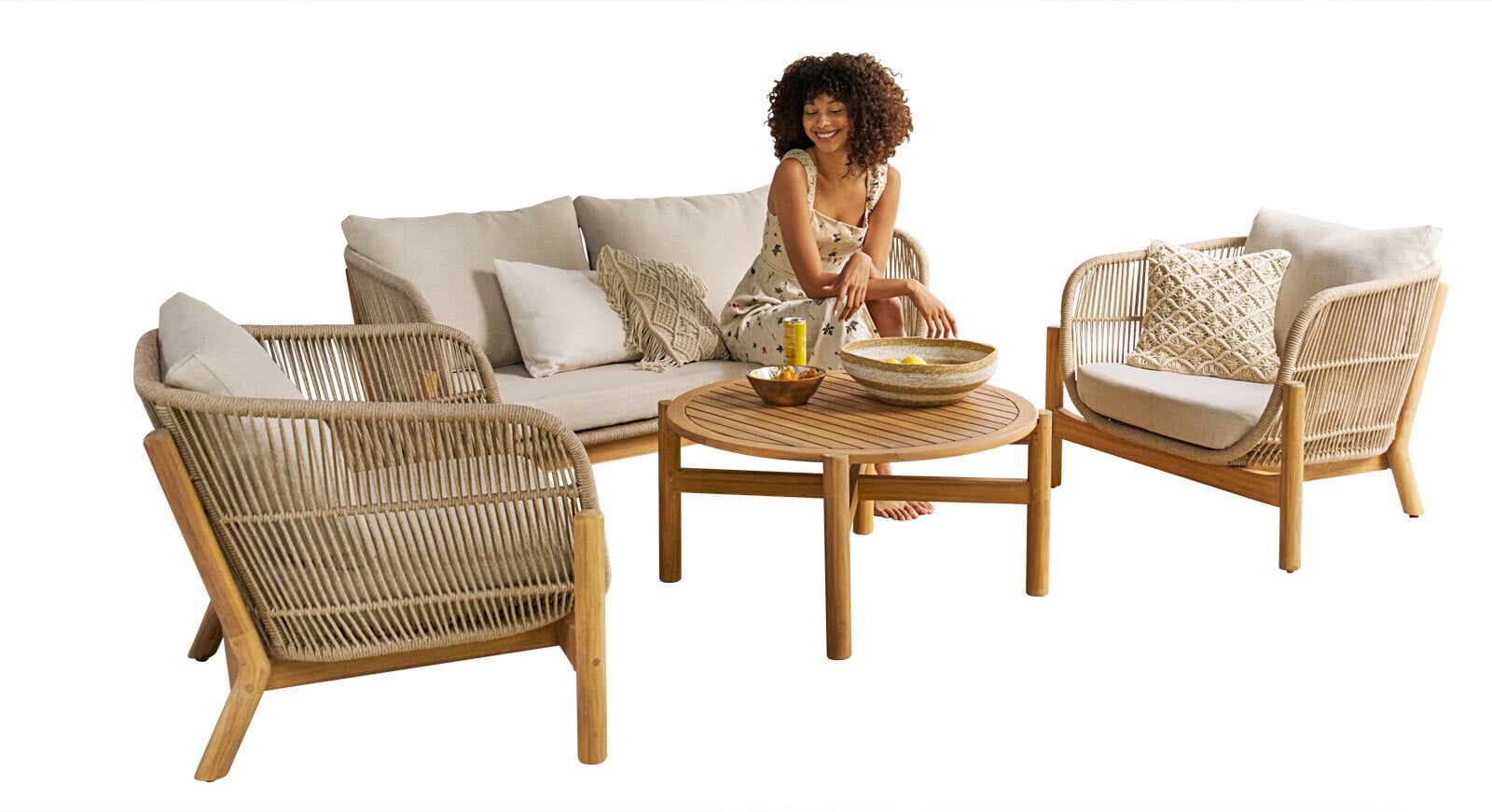 Garden FLAIR Loungemöbel Set DANNY 4-teilig naturfarbig