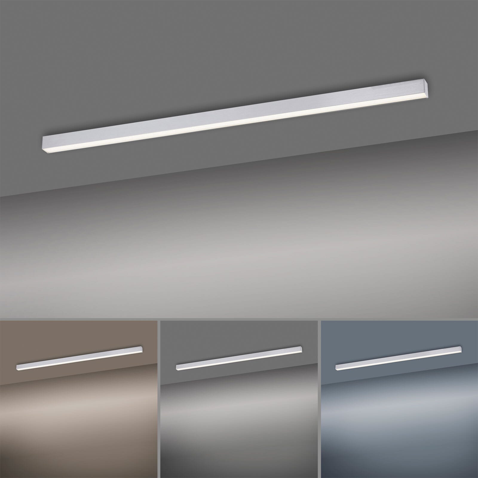 Paul Neuhaus LED Deckenlampe PURE-LINES 110 x 4 cm alufarbig