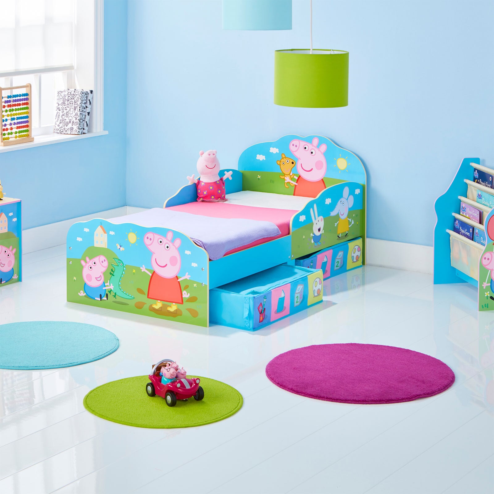 moose Klein-Kinderbett PEPPA PIG 70 x 140 cm blau/ mehrfarbig