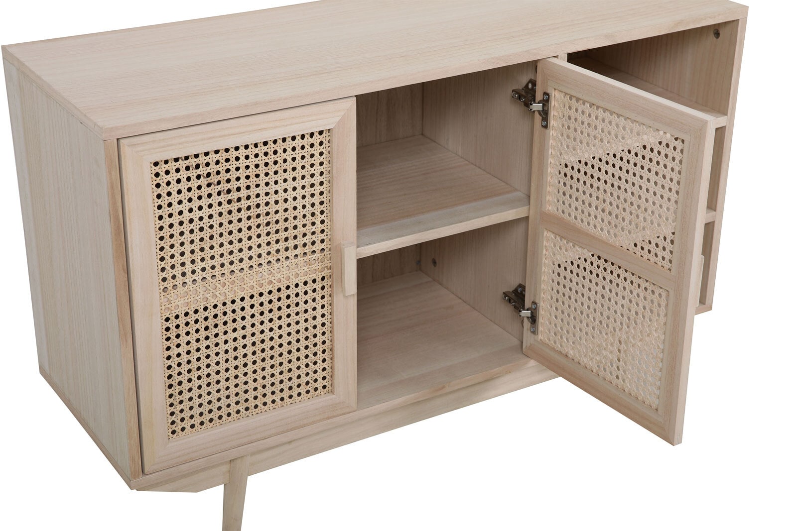 Sideboard 100 x 65 cm Braun/ Rattan