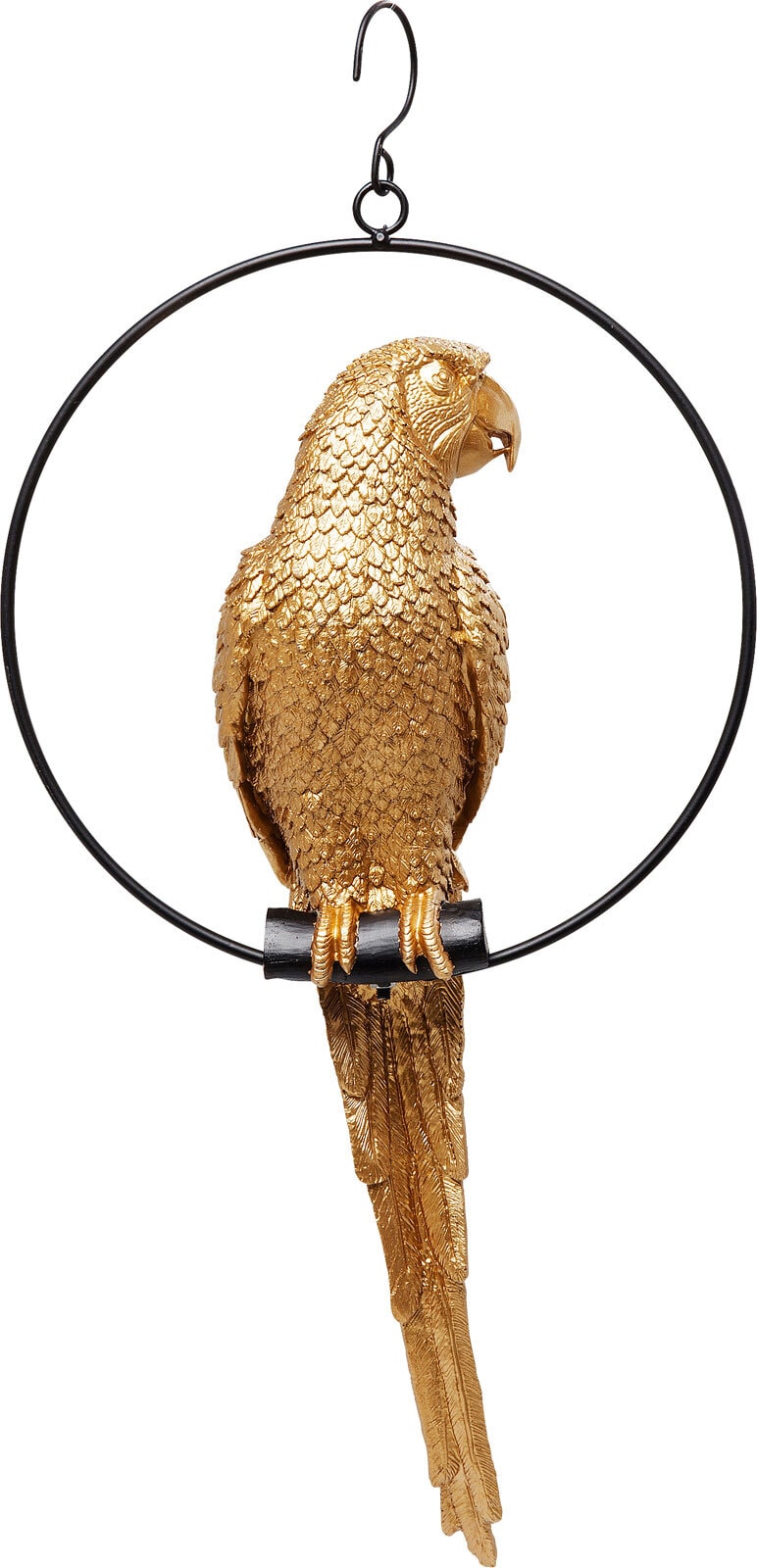 KARE DESIGN Dekofigur SWINNGING PARROT 88 cm Kunststoff goldfarbig