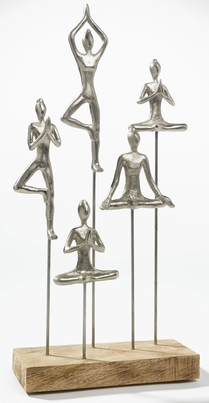 casaNOVA Deko Objekt Yoga-Ladies 51 cm Holz /silberfarbig