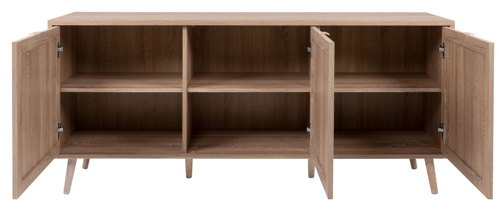 Sideboard BALI 150 x 71 cm Sonoma Eiche/ Rafia Geflecht