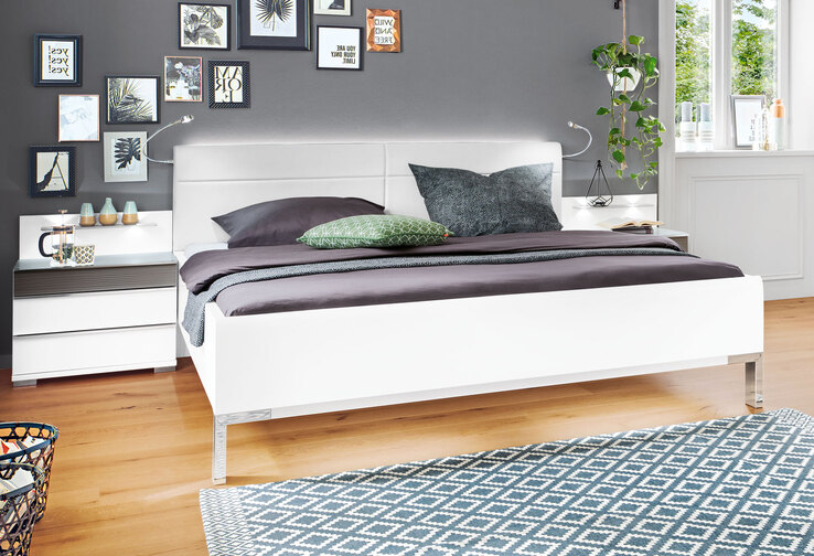 MONDO Futonbett CASSANO PLUS 180 x 200 cm Holznachbildung weiß