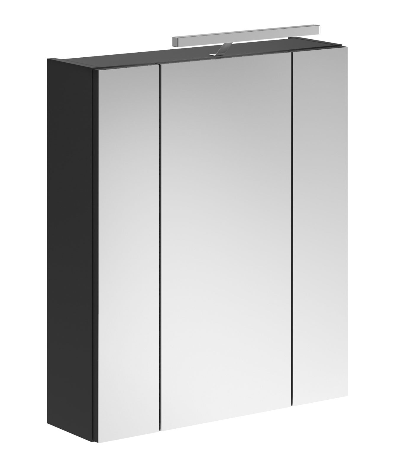 Spiegelschrank LINUS 60 x 70 cm LED Beleuchtung schwarz