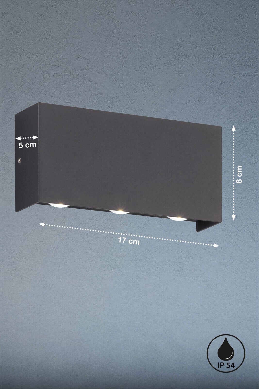 FISCHER & HONSEL LED Außenwandleuchte NAIROBI 17 x 5 cm schwarz