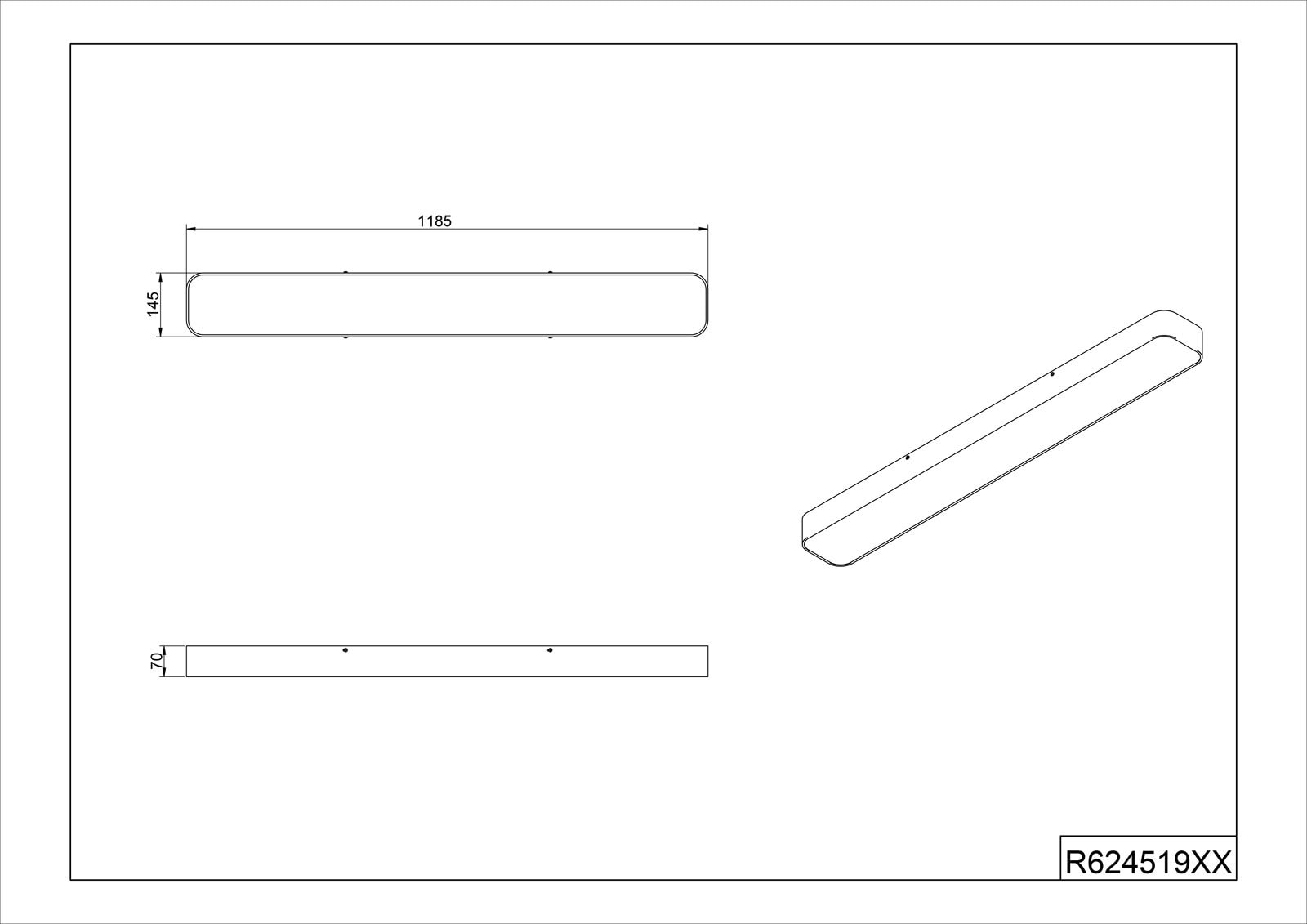 RL LED Deckenlampe ASTERION 118,5 cm schwarz