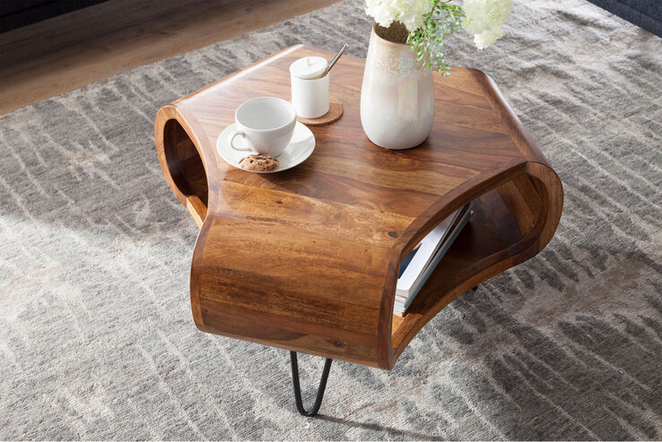 Couchtisch 55 x 55 cm braun