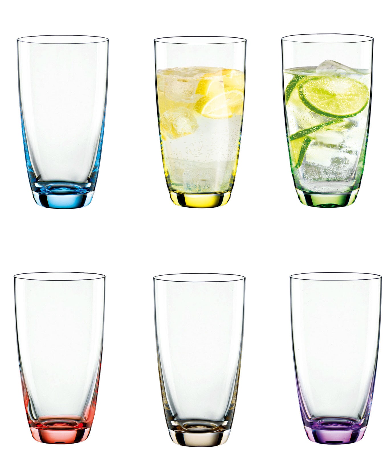 BOHEMIA SELECTION Longdrinkglas VIVA COLORI 6er Set - je 350 ml