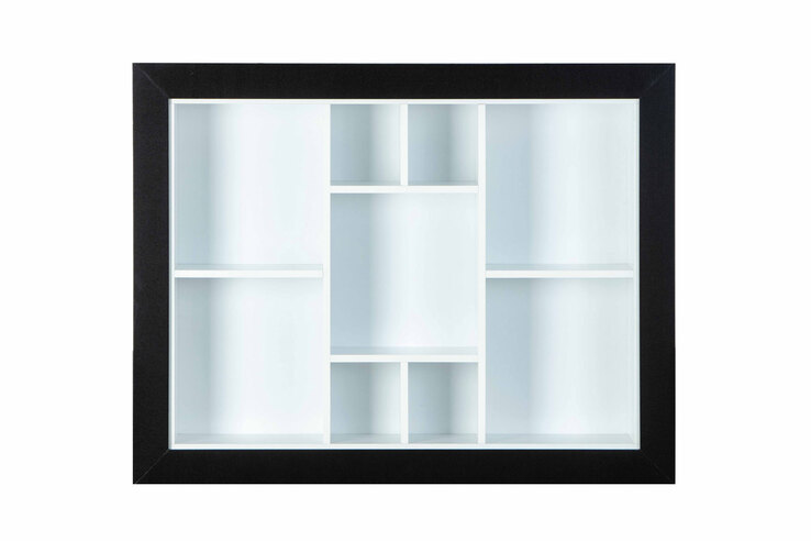 Sammlervitrine THOMAS 90,5x70,5x13,7 cm Schwarz/Weiß