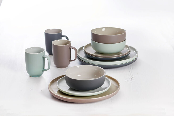 Ritzenhoff & Breker Dessertteller JASPER 6er Set mintgrün/ weiß