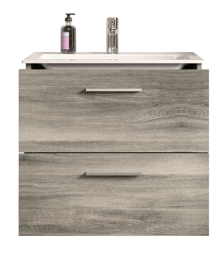 Waschbeckenunterschrank YORK 60 x 52 cm Rauchsilber grau