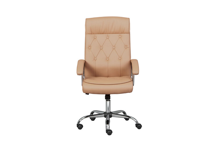 Drehstuhl PATRICK Lederoptik beige 70 x 114 x 62 cm
