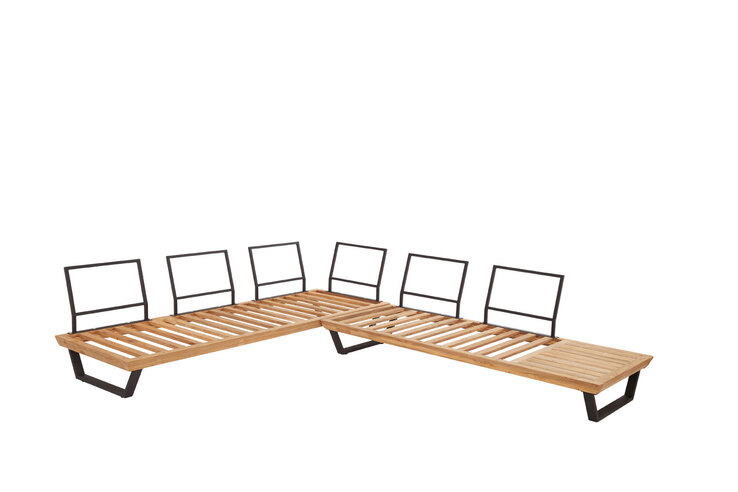 Garden FLAIR Loungeecke Garten OLIVIA 3-teilig Teak /beige