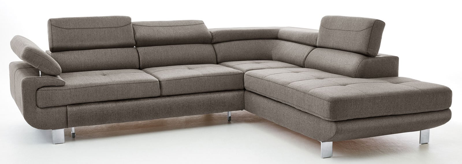 Ecksofa BACKSTREET 275 x 230 cm Stoffbezug grau 