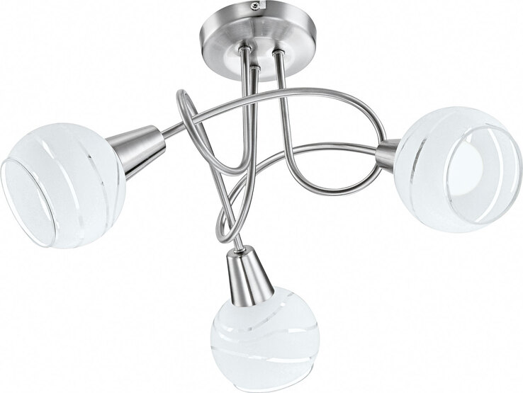 GLOBO LED Retrofit Deckenlampe ELLIOTT 3-flg nickelfarbig