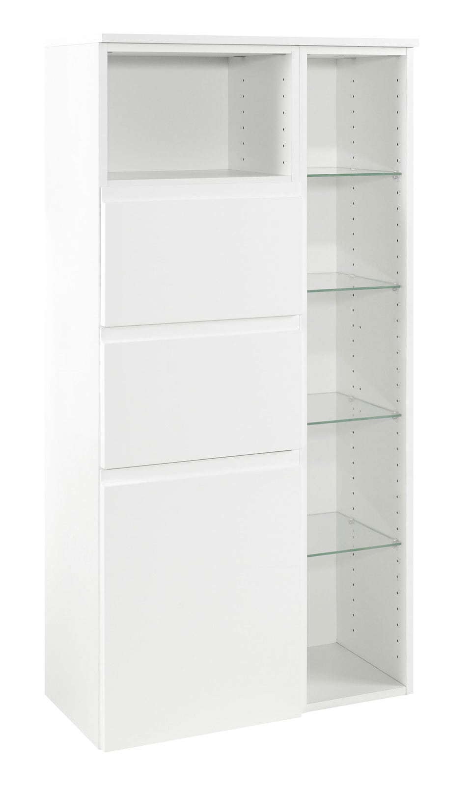 Midischrank CARDIFF 65 x 130 cm Weiß Hochglanz