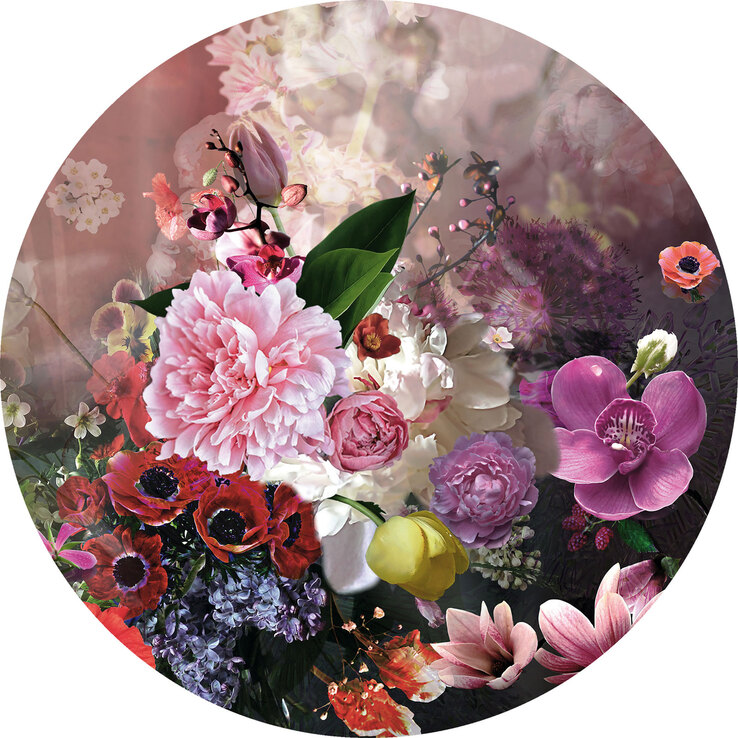 PRO ART Glas Art Bild COLOURFUL BAROQUE FLOWERMIX 30 cm Floatglas