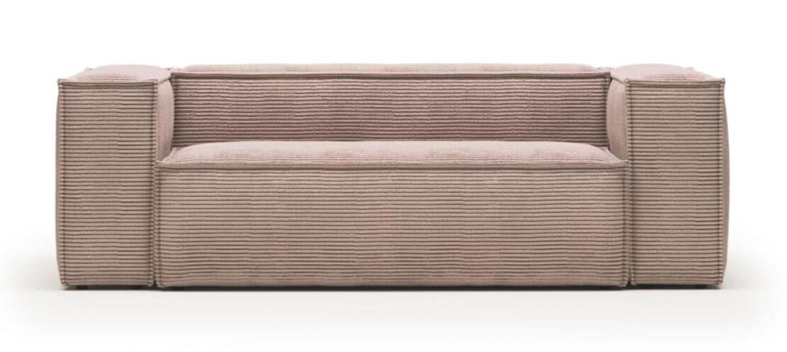 Kave Home Sofa 2-Sitzer BLOK Cord rosa