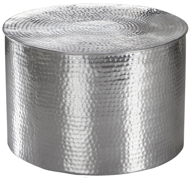 Couchtisch rund 61 cm Silberfarbig