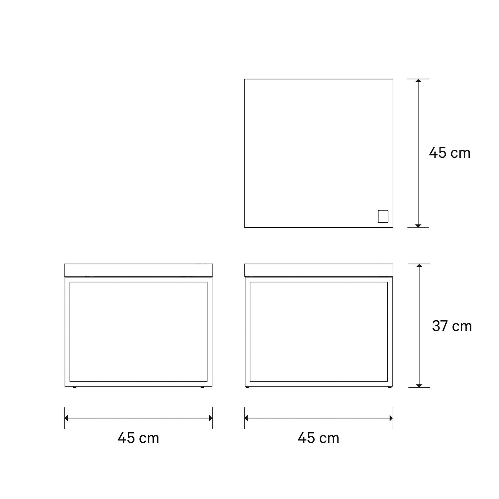 JOOP! Couchtisch CUBE III 45 x 45 cm silberfarbig / Raucheiche anthrazit