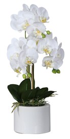 Kunstblume Orchidee im Topf PHALAENOPSIS weiß