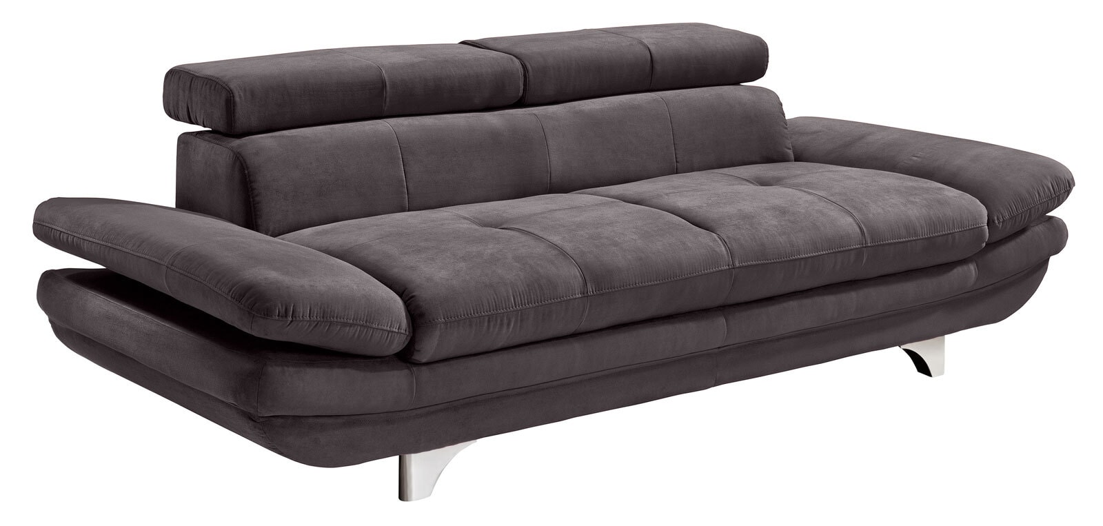 Sofa 3-Sitzer COTTA 233 x 104 cm Stoffbezug darkgrey grau