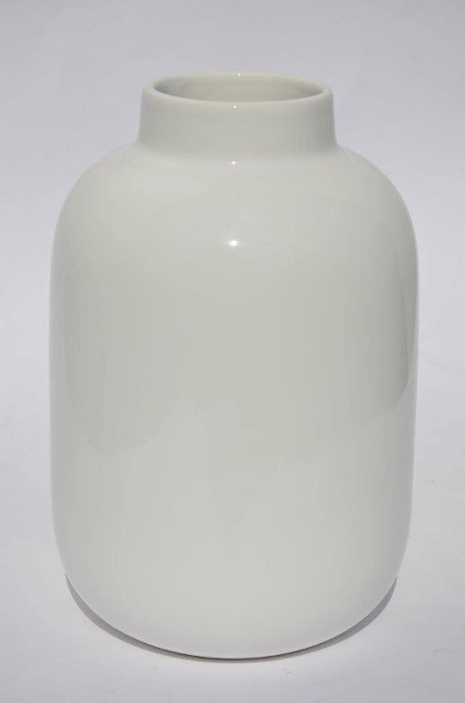Keramik Vase 18 cm weiß