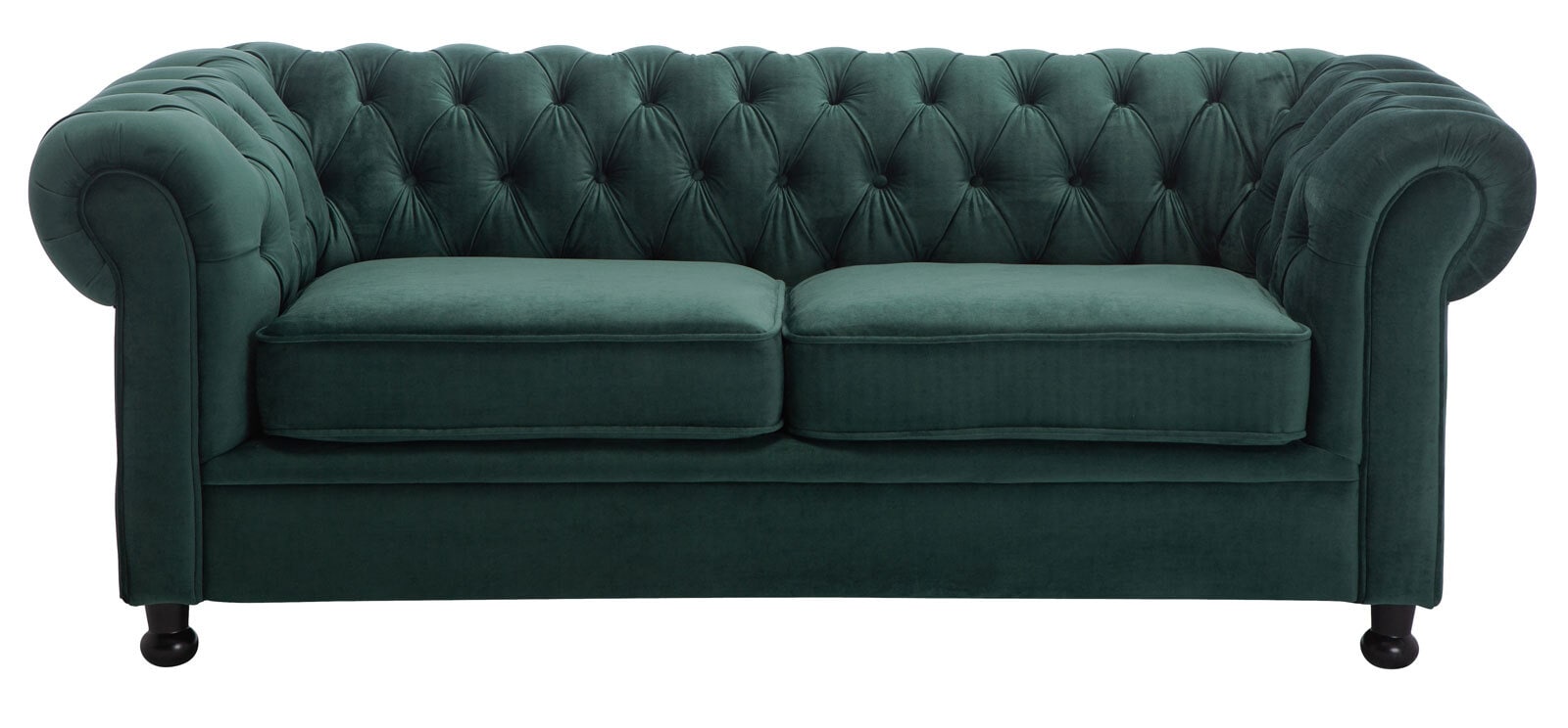 Sofa 3-Sitzer LONDON Stoffbezug dunkelgrün