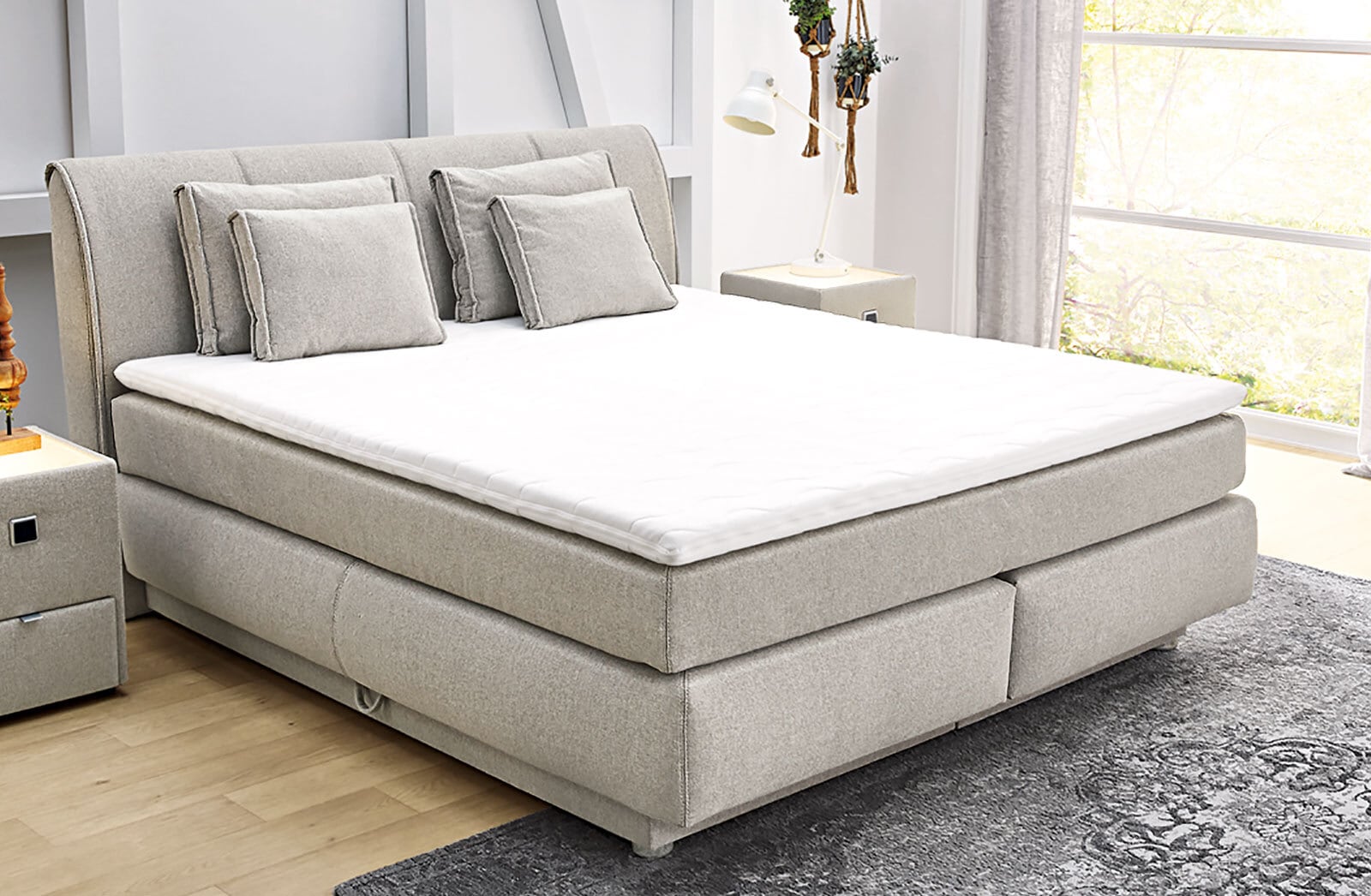 Boxspringbett TASSIA beige