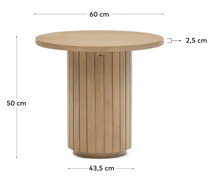 Kaver Home Beistelltisch LICIA 60 x 60 cm Mango braun