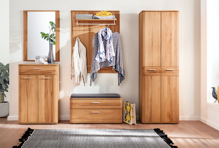 VALMONDO Bank VEDURA 90 x 44 x 38 cm Teilmassiv braun