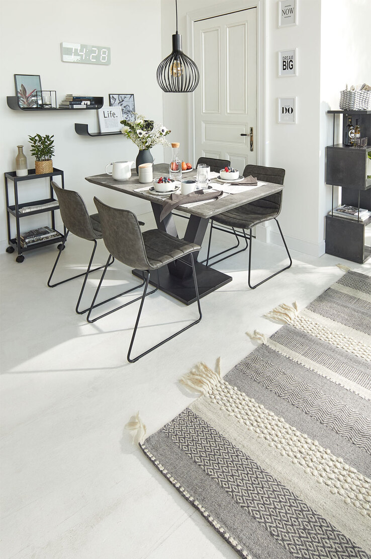 CASAVANTI Esstisch MIA 135 x 80 cm Metall/Zement-Optik