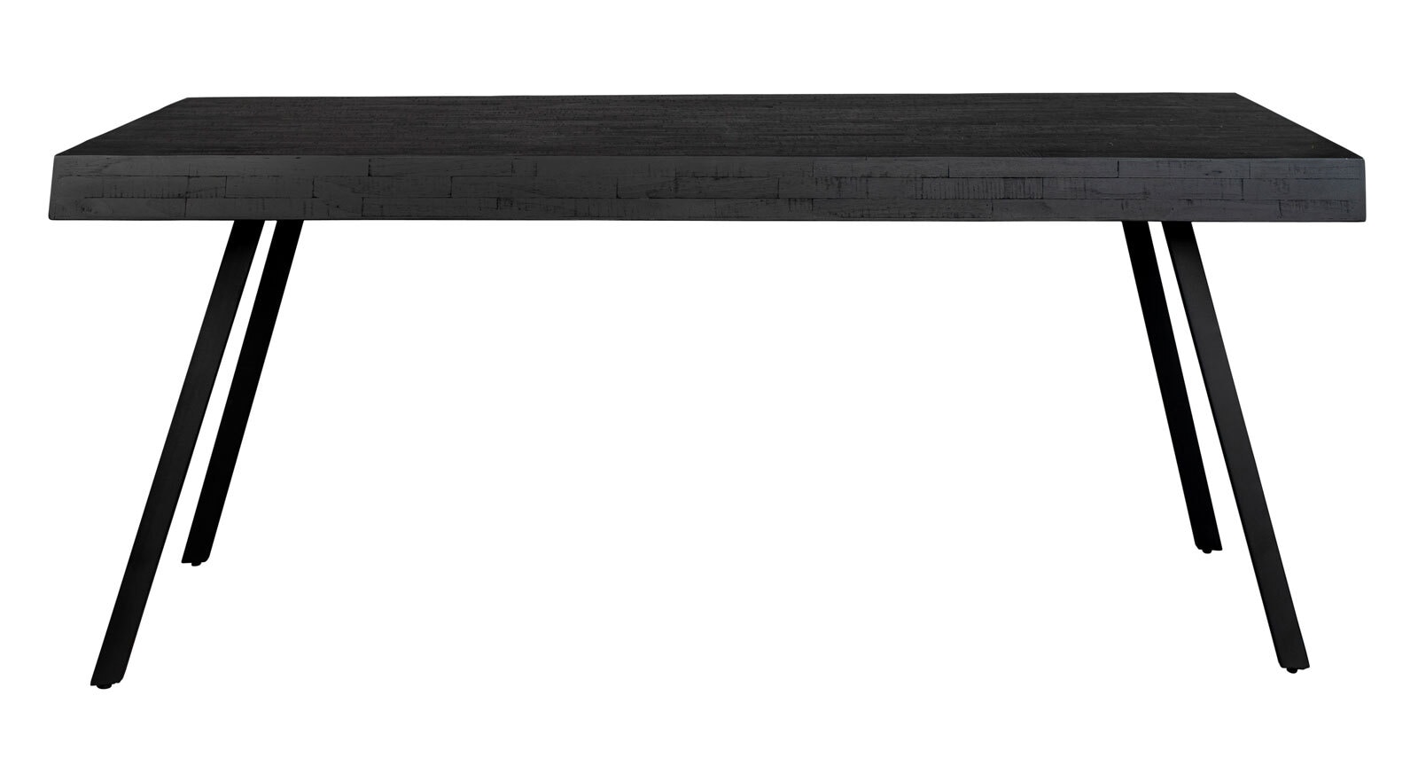 Esstisch SURI 80 x 160 cm Teakholz massiv schwarz
