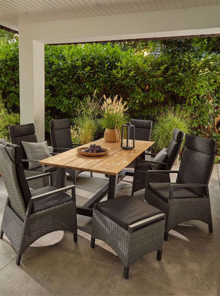 Garden FLAIR Positionsstuhl Garten LEA 2er Set graumix /anthrazit