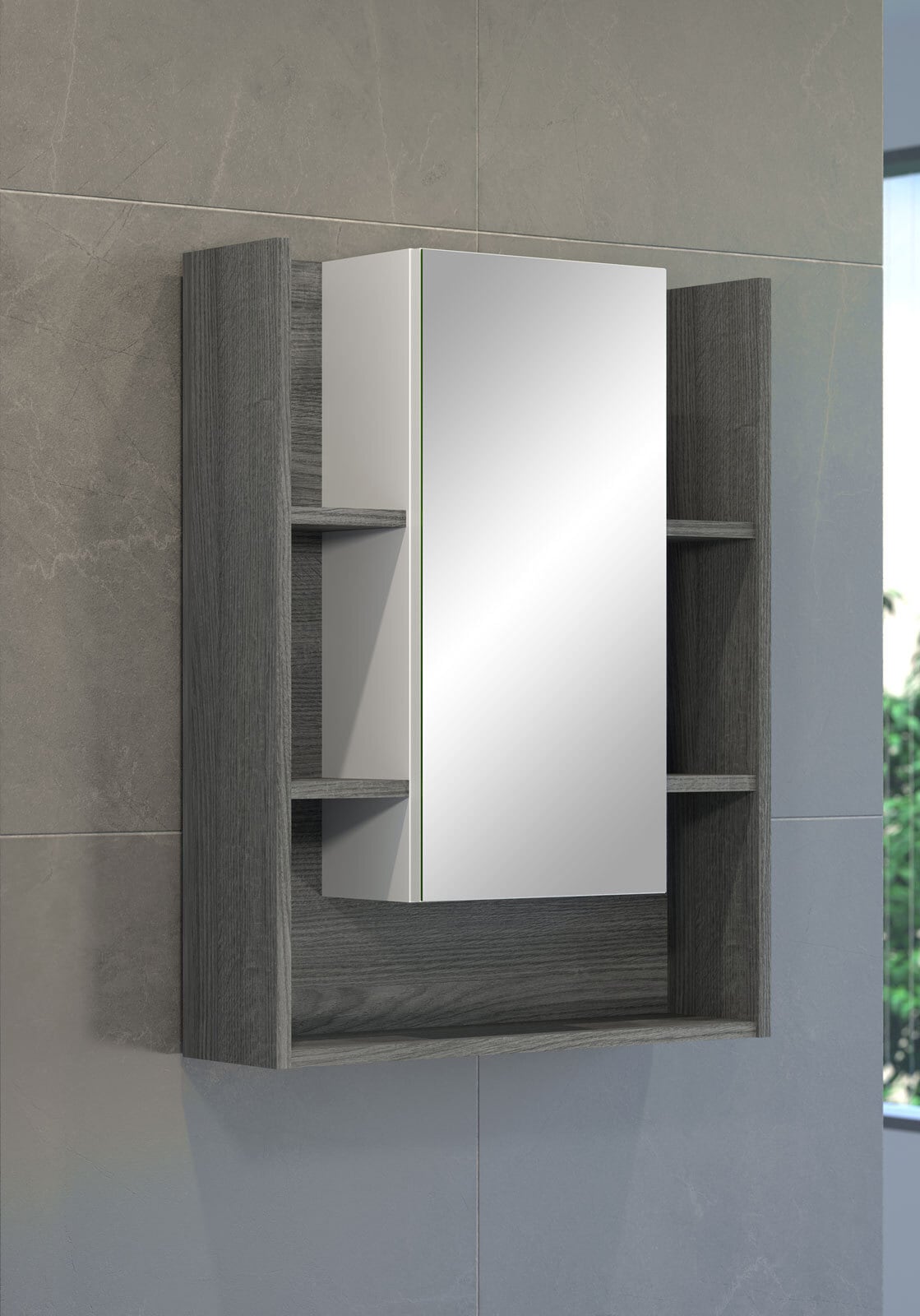 Spiegelschrank DAILY 60 x 77 cm Sardegna Rauchsilber