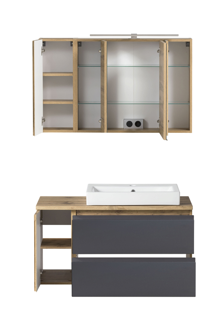 Bad-Waschtischkombination GENT grau 105cm