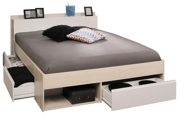 Parisot Stauraumbett MOST 6 beige/weiß 160 x 200 cm