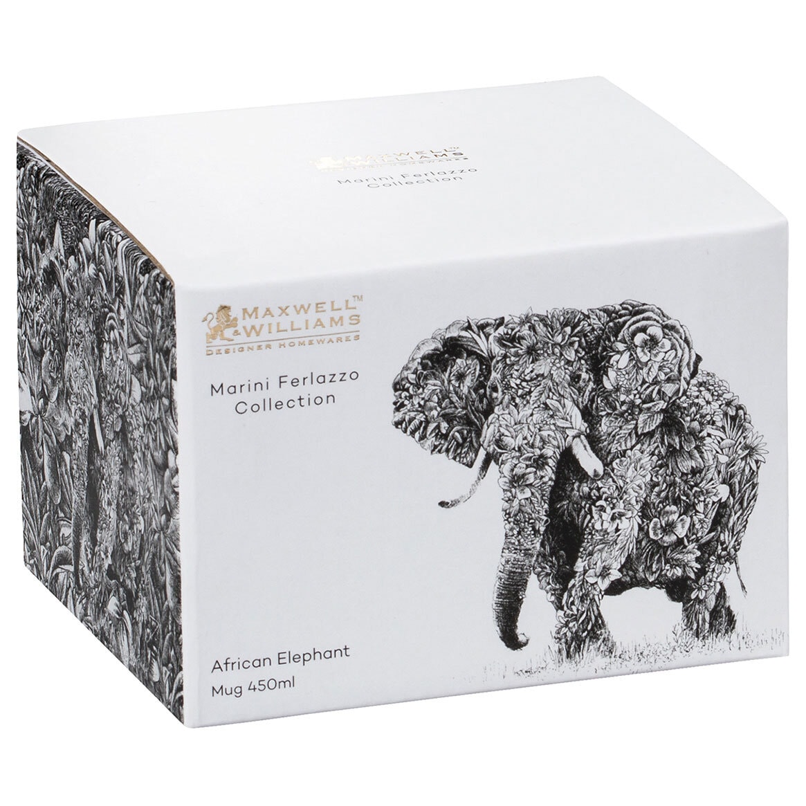 MAXWELL & WILLIAMS Henkelbecher AFRICAN ELEPHANT 450 ml Keramik weiß 