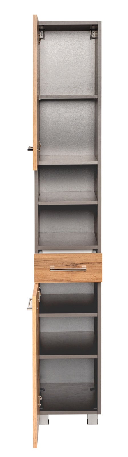 Hochschrank PARIS 30 x 180 cm Graphit/ Wotan Eiche