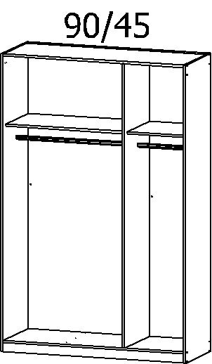 Kleiderschrank ALABAMA 136 x 210 cm Alpinweiß NB