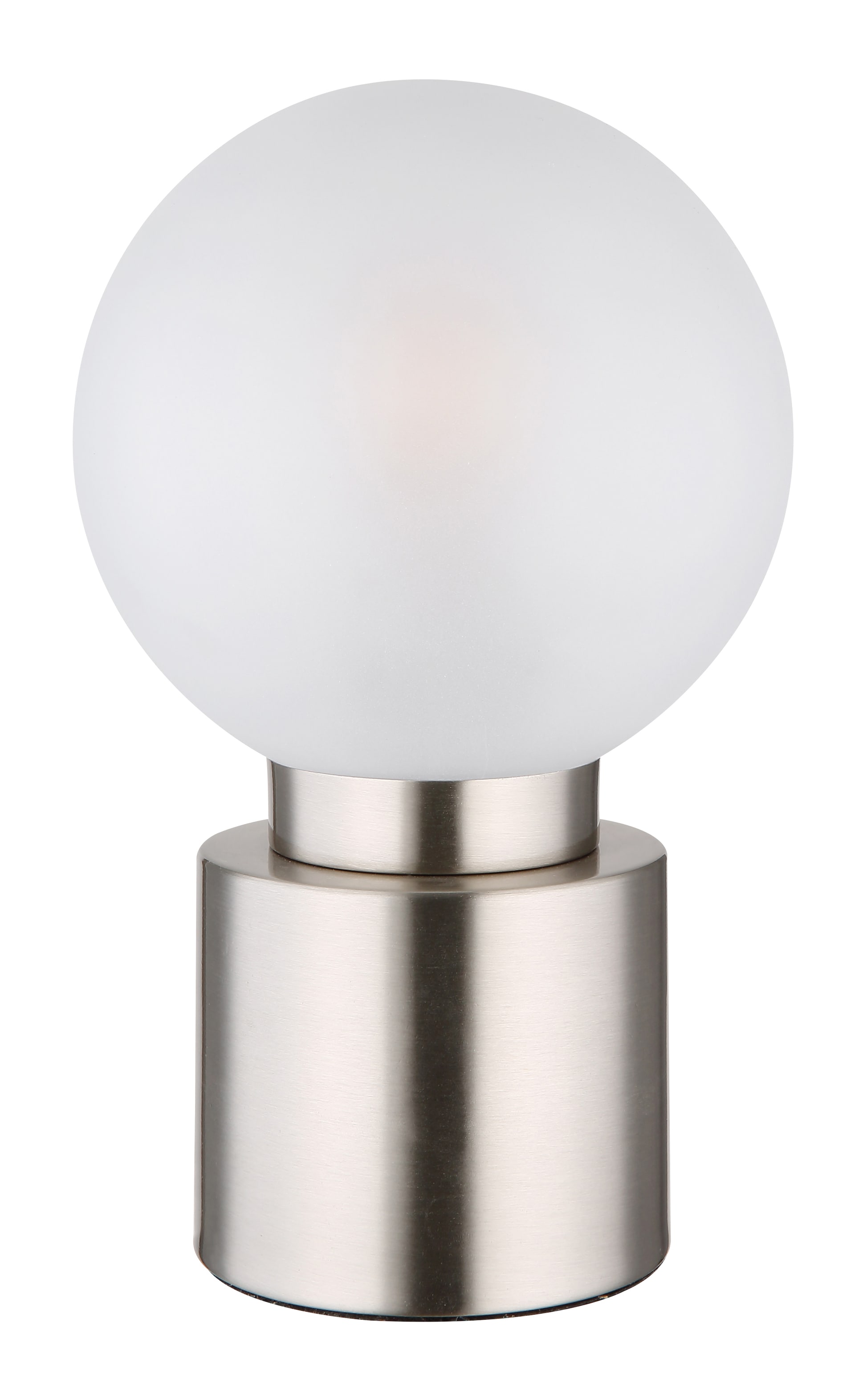 GLOBO Retrofit Tischlampe MARKA nickelfarbig /Opalglas