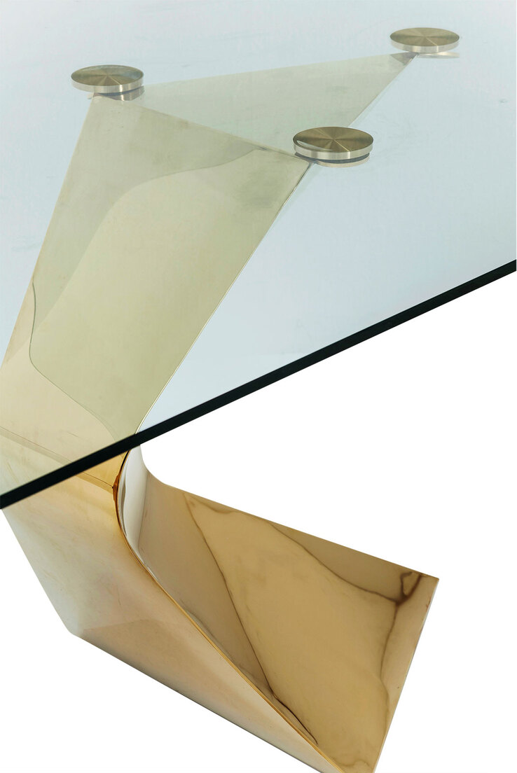 KARE DESIGN Esstisch GLORIA 100 x 200 cm goldfarbig