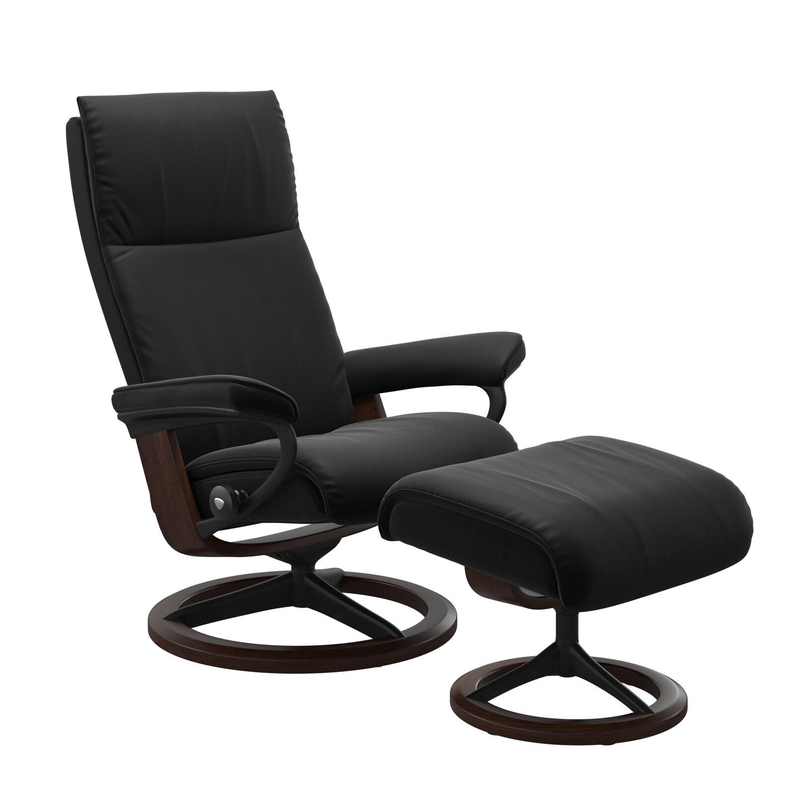 Stressless Ledersessel mit Hocker AURA M  schwarz /braun